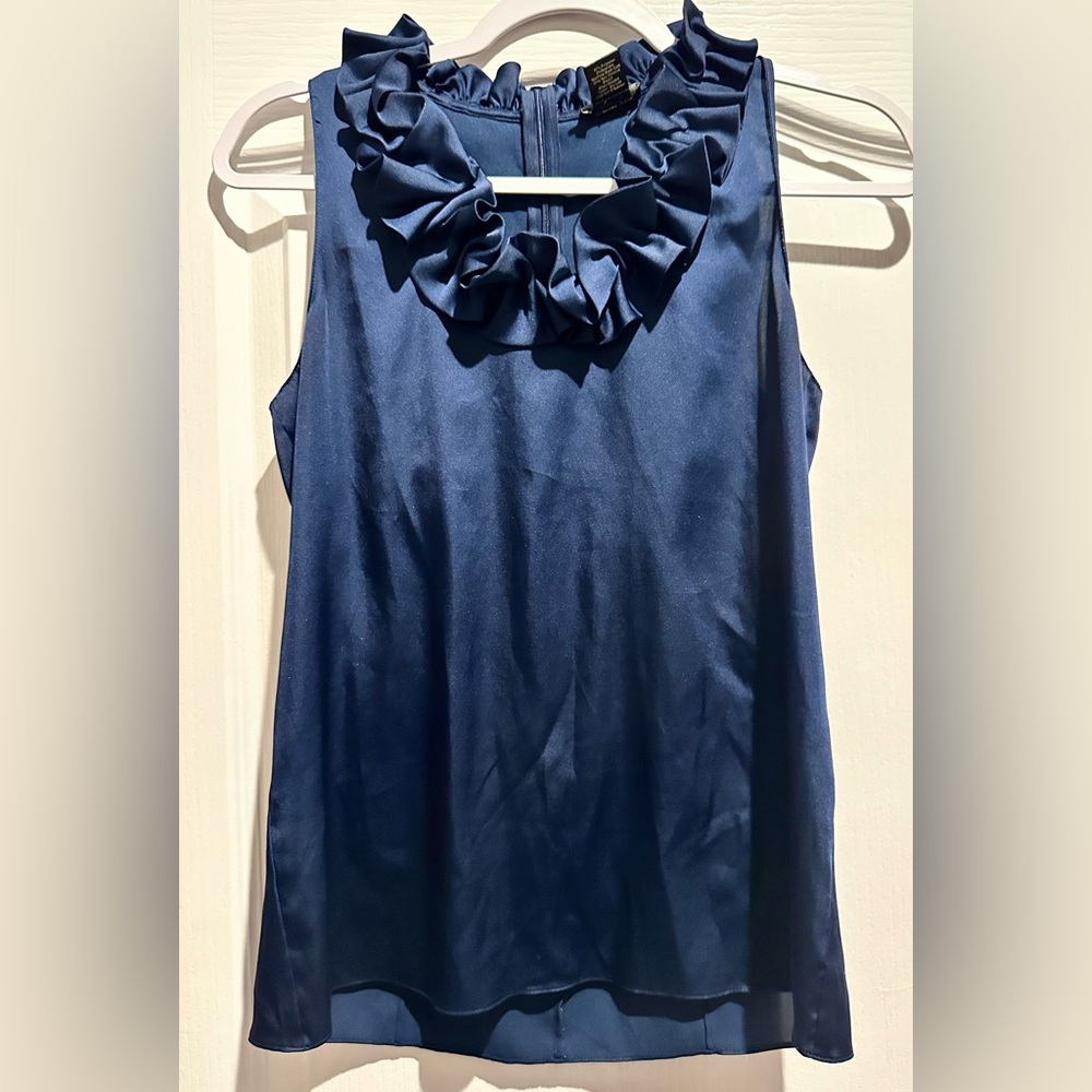 Ann Taylor ruffle mock neck tank top